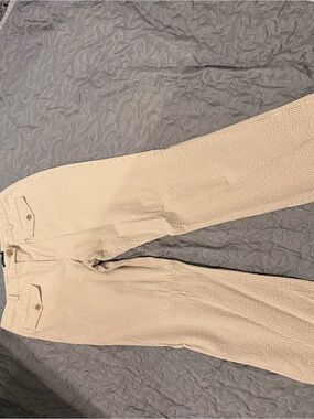 L.L. Bean Women's Beige Seersucker Boot Cut Pants